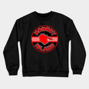 Hornby Island Classic Round Design - Bold Crimson Red - Hornby Island Crewneck Sweatshirt